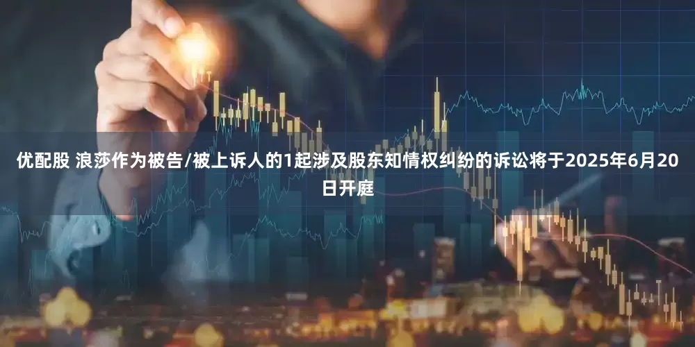 优配股 浪莎作为被告/被上诉人的1起涉及股东知情权纠纷的诉讼将于2025年6月20日开庭
