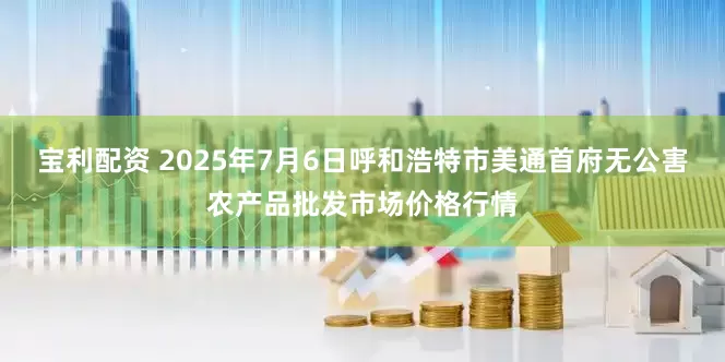 宝利配资 2025年7月6日呼和浩特市美通首府无公害农产品批发市场价格行情